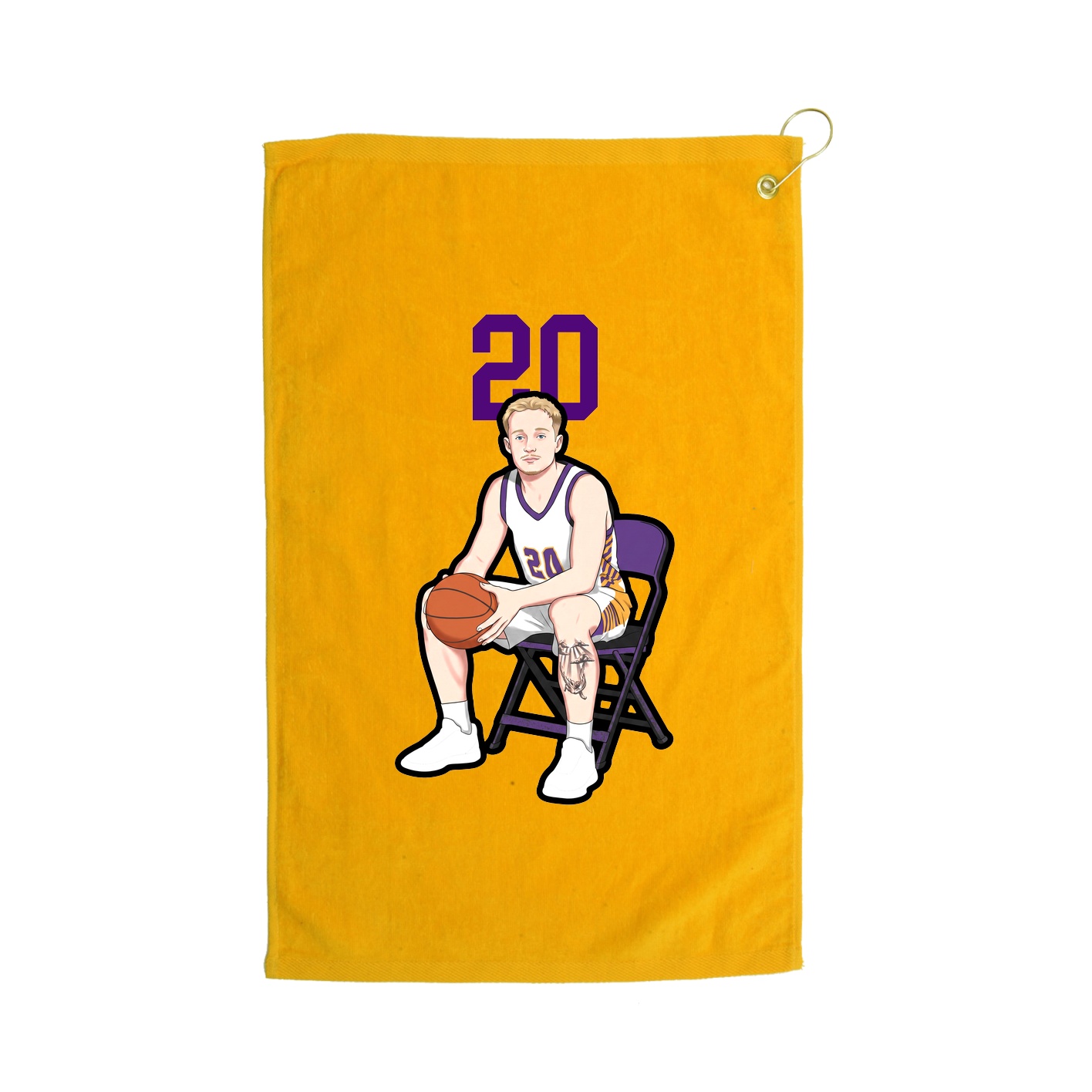 Golf Towel — Number Top in Gold