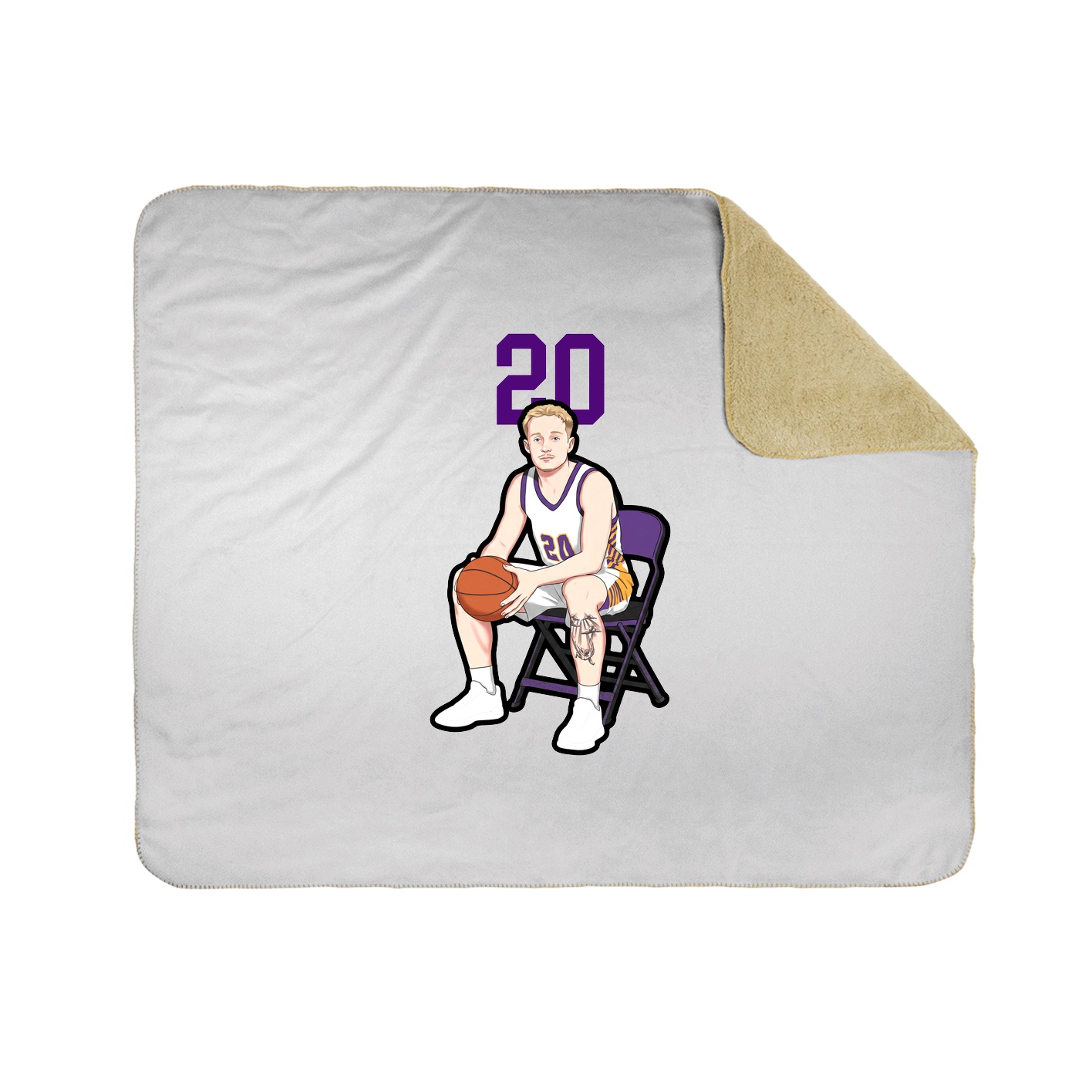 Throw Blanket — Number Top in White