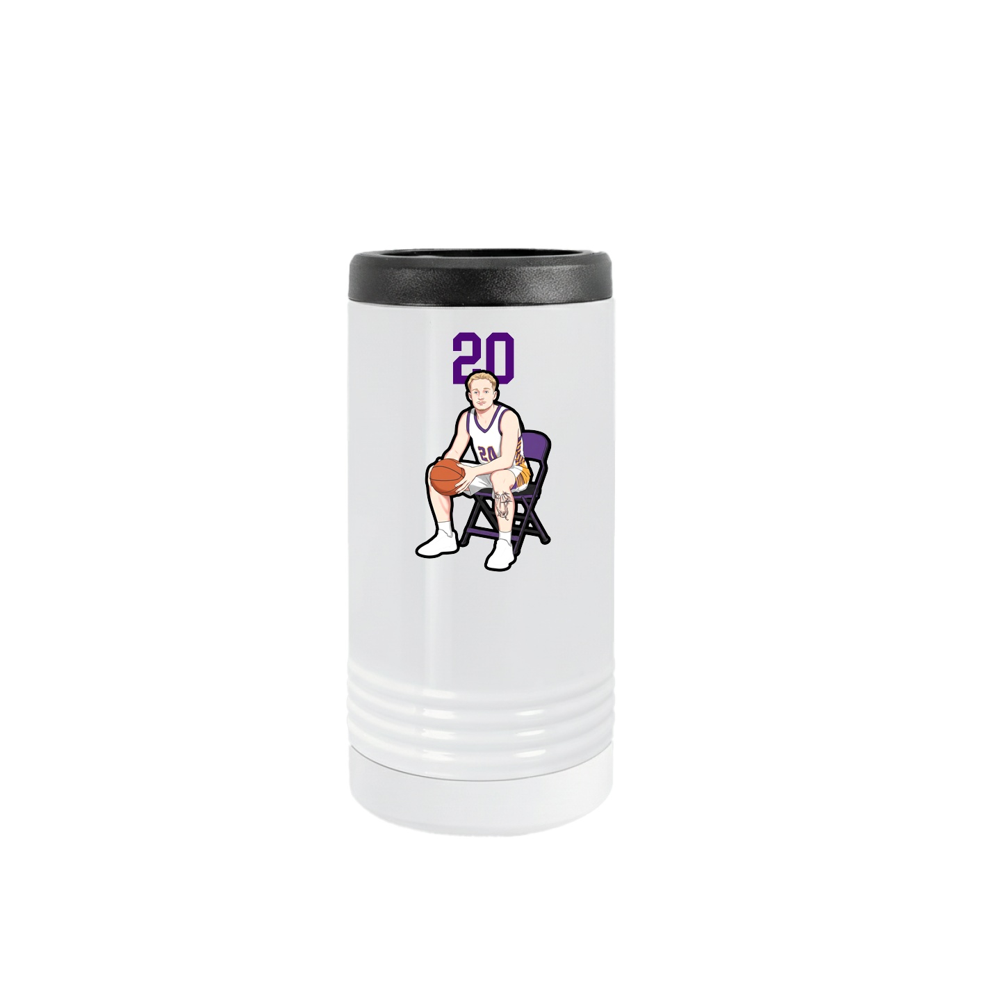 Slim Beverage Holder — Number Top in White