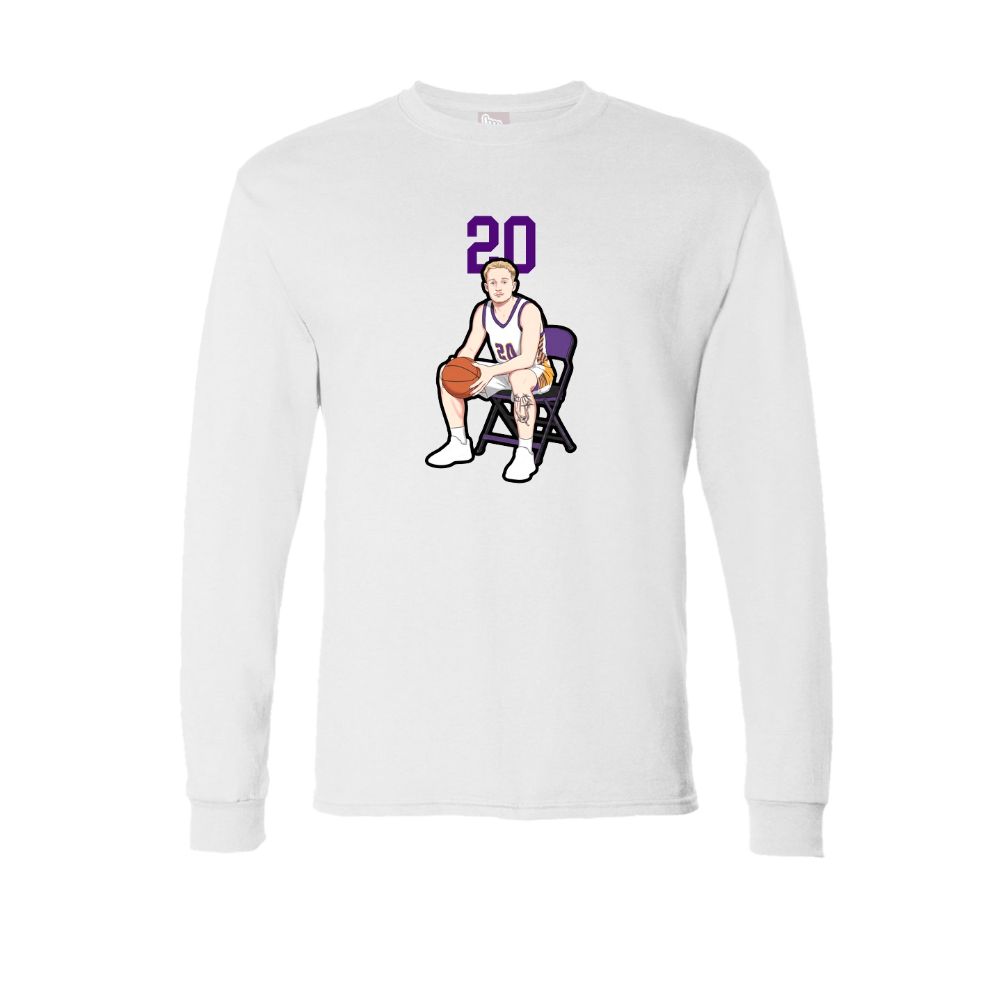 Long Sleeve Tee — Number Top in White