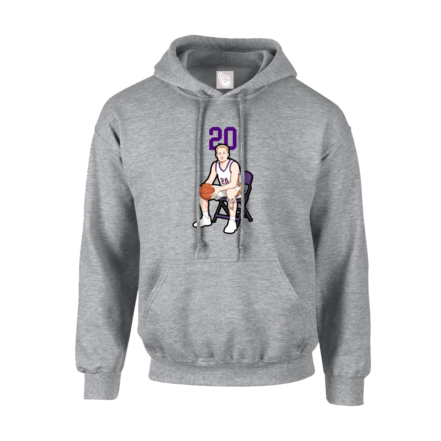 Hoodie — Number Top in Grey