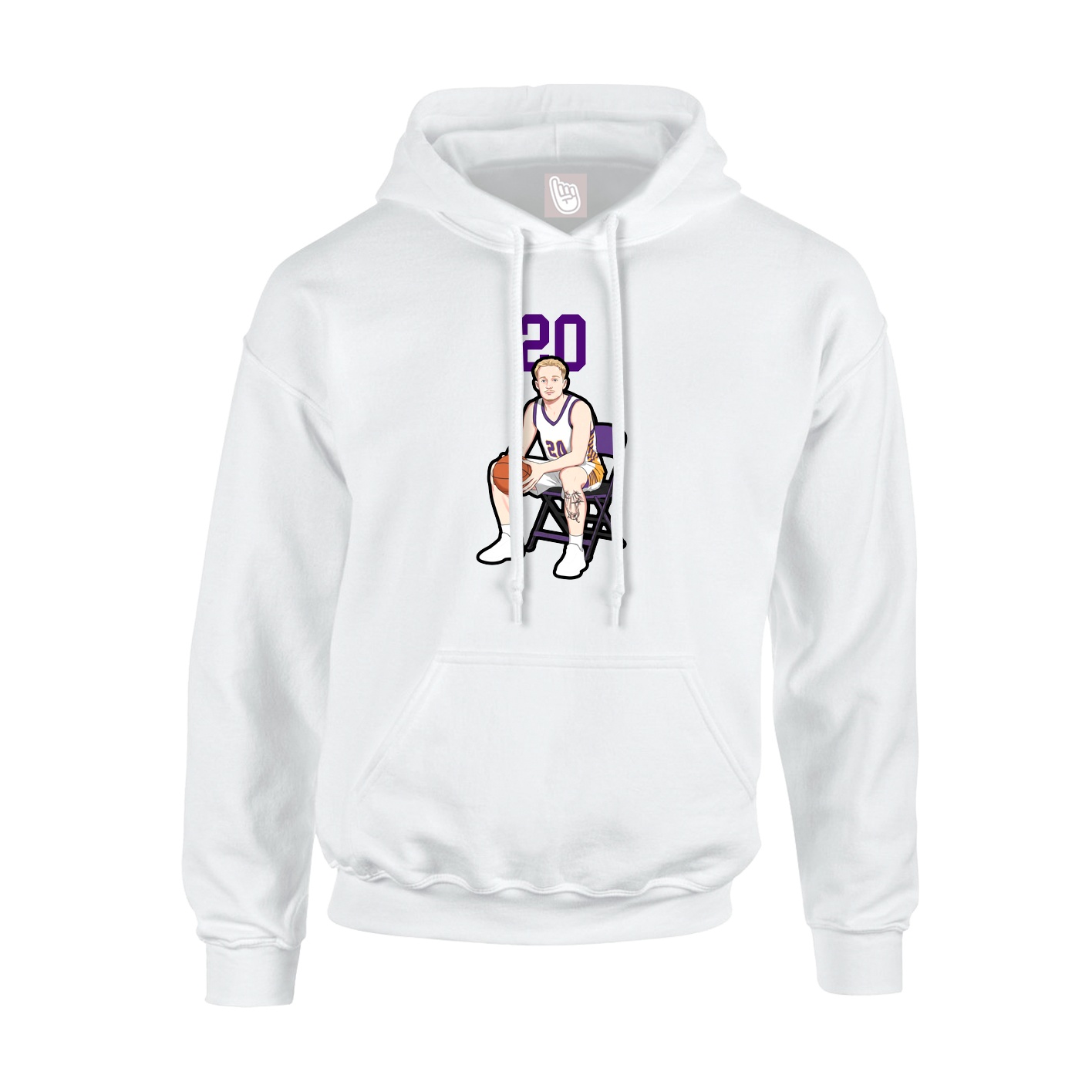 Hoodie — Number Top in White