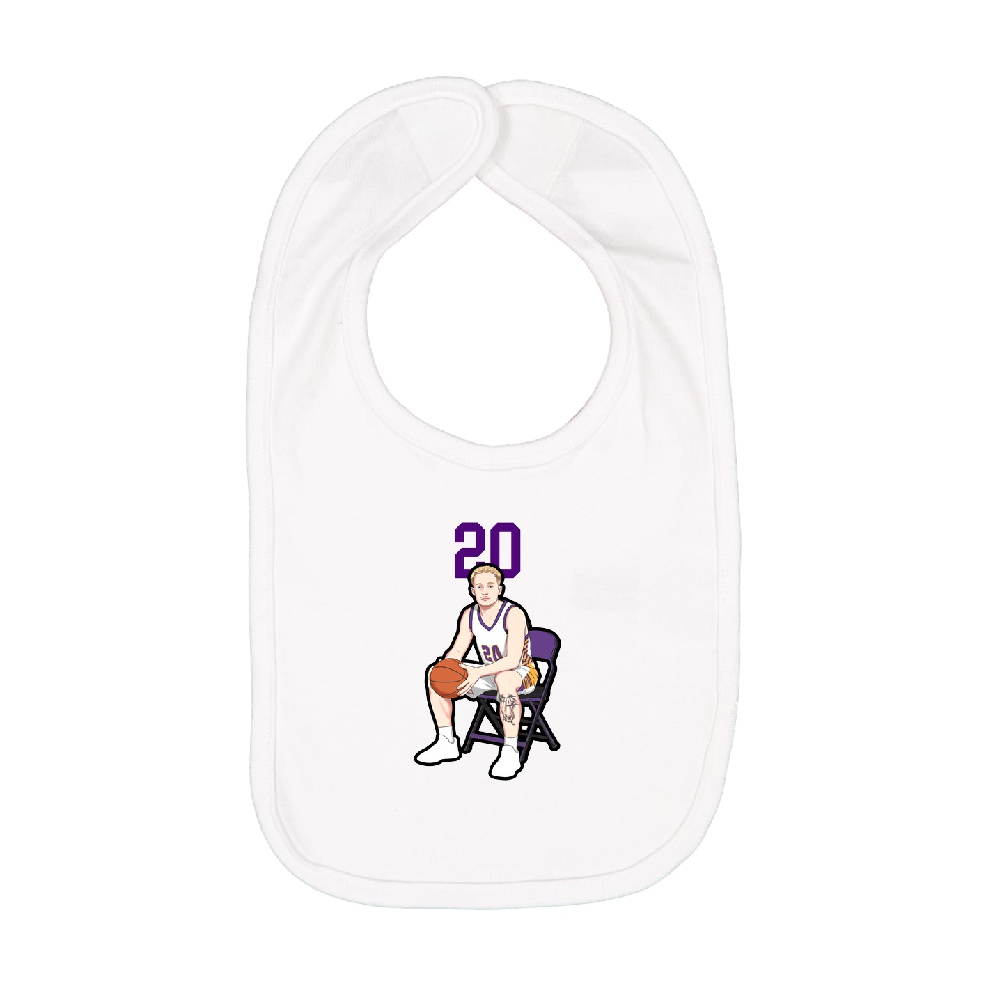 Infant Bib — Number Top in White