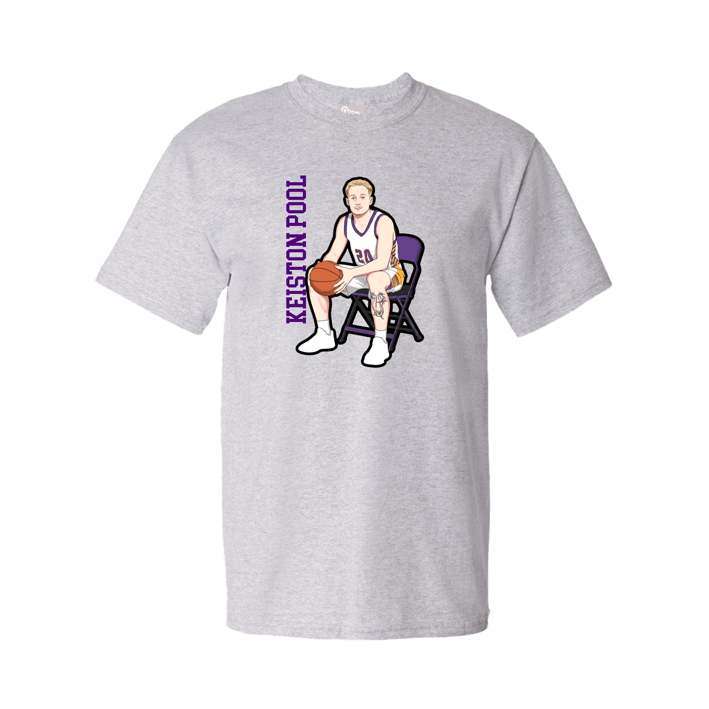 Tee — Name Vertical in Grey