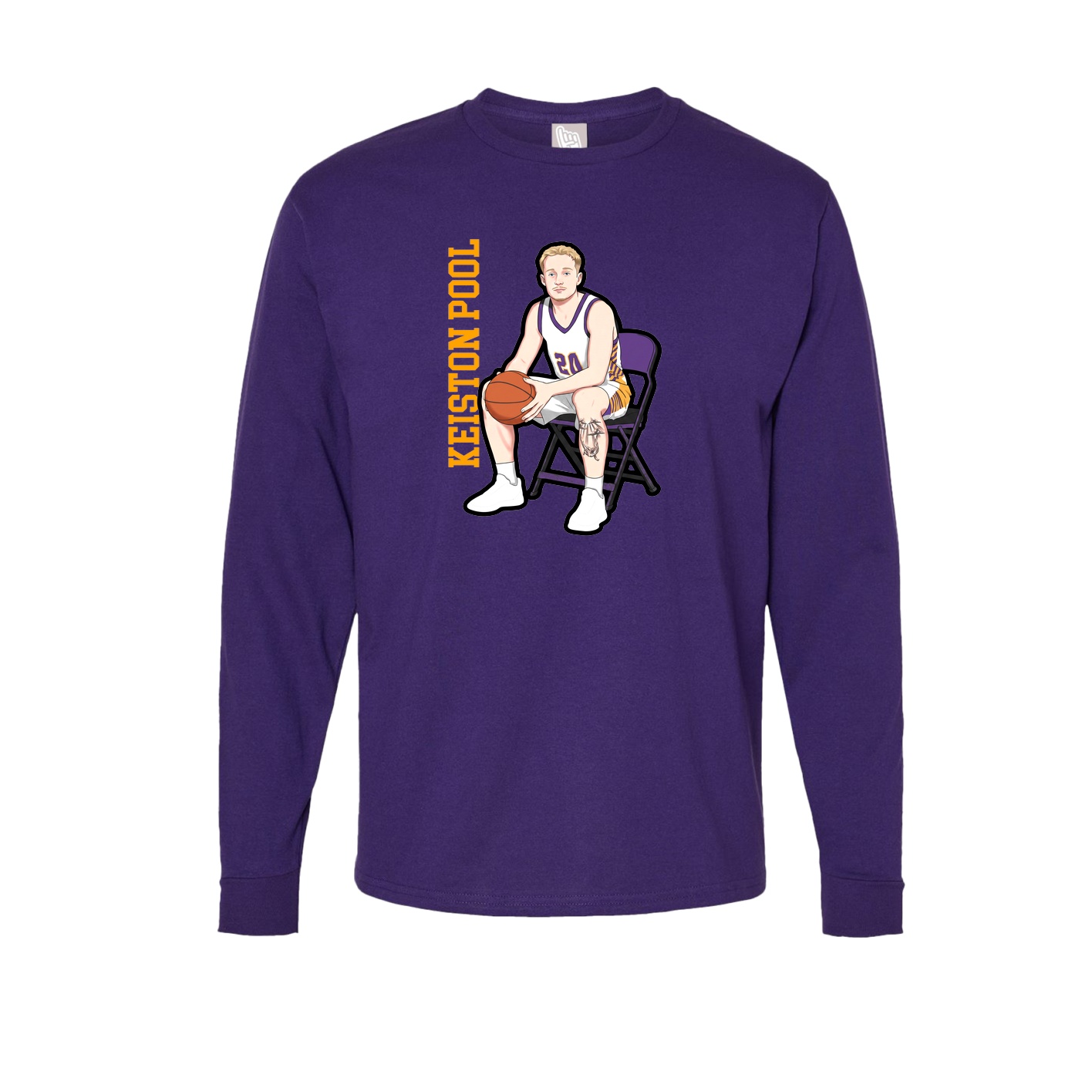 Long Sleeve Tee — Name Vertical in Purple