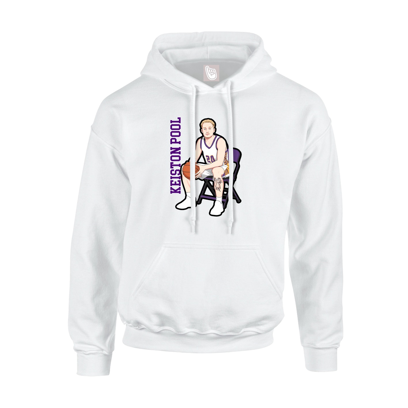 Youth Hoodie — Name Vertical in White
