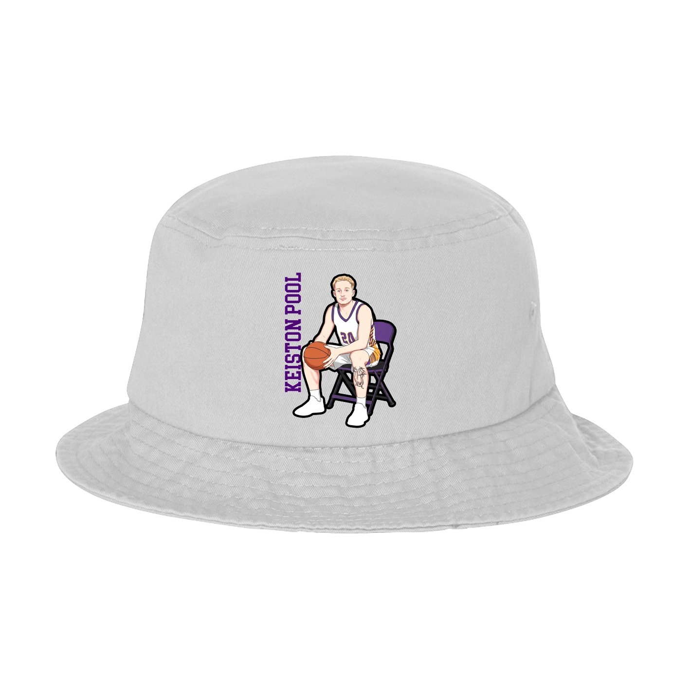 Bucket Cap — Name Vertical in White