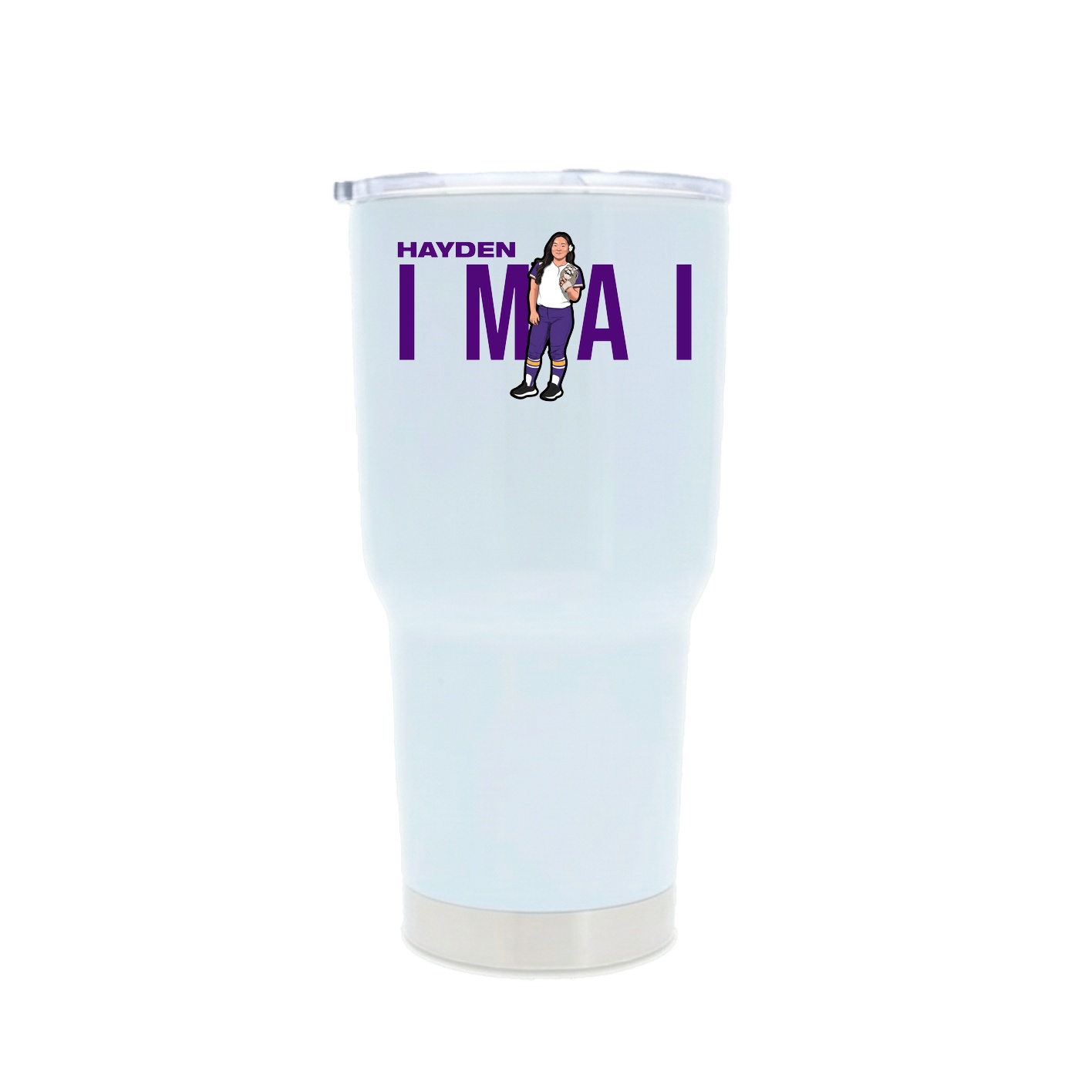 30oz Stainless Steel Tumbler — Player Name in White