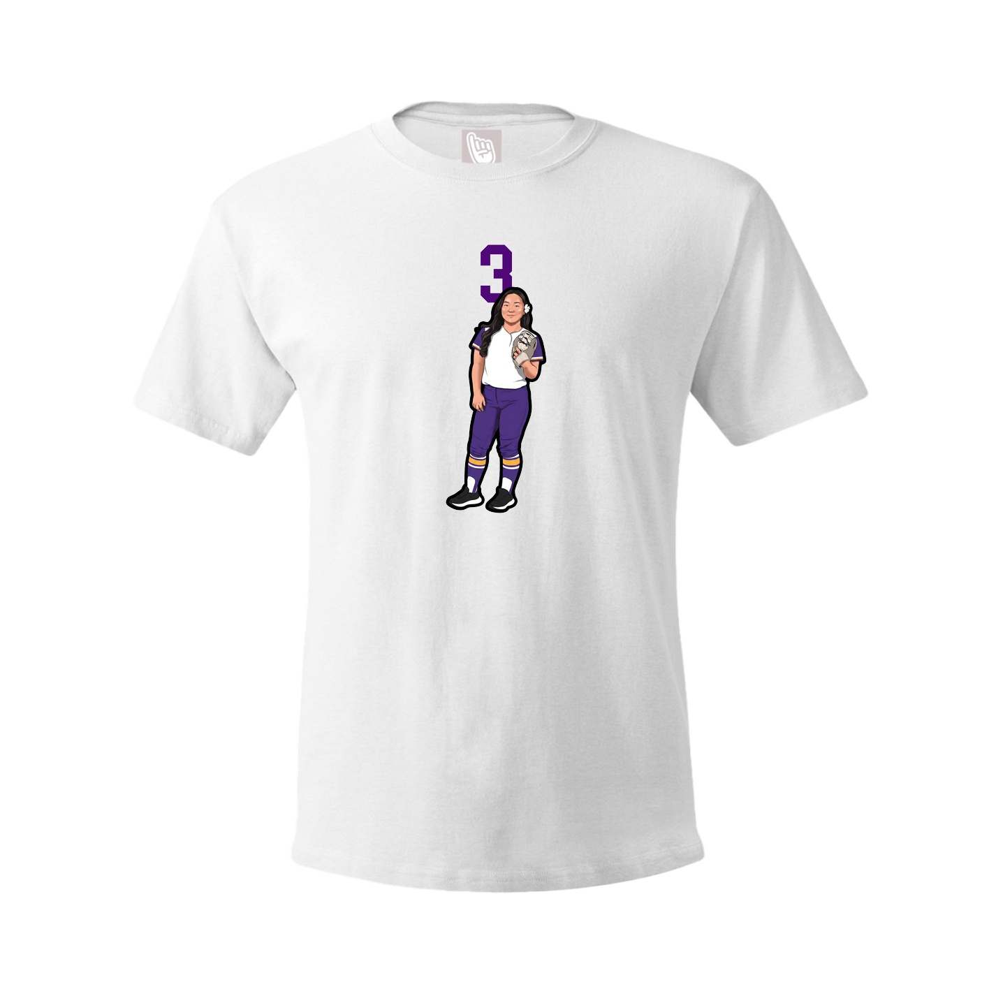 Youth Tee — Number Top in White