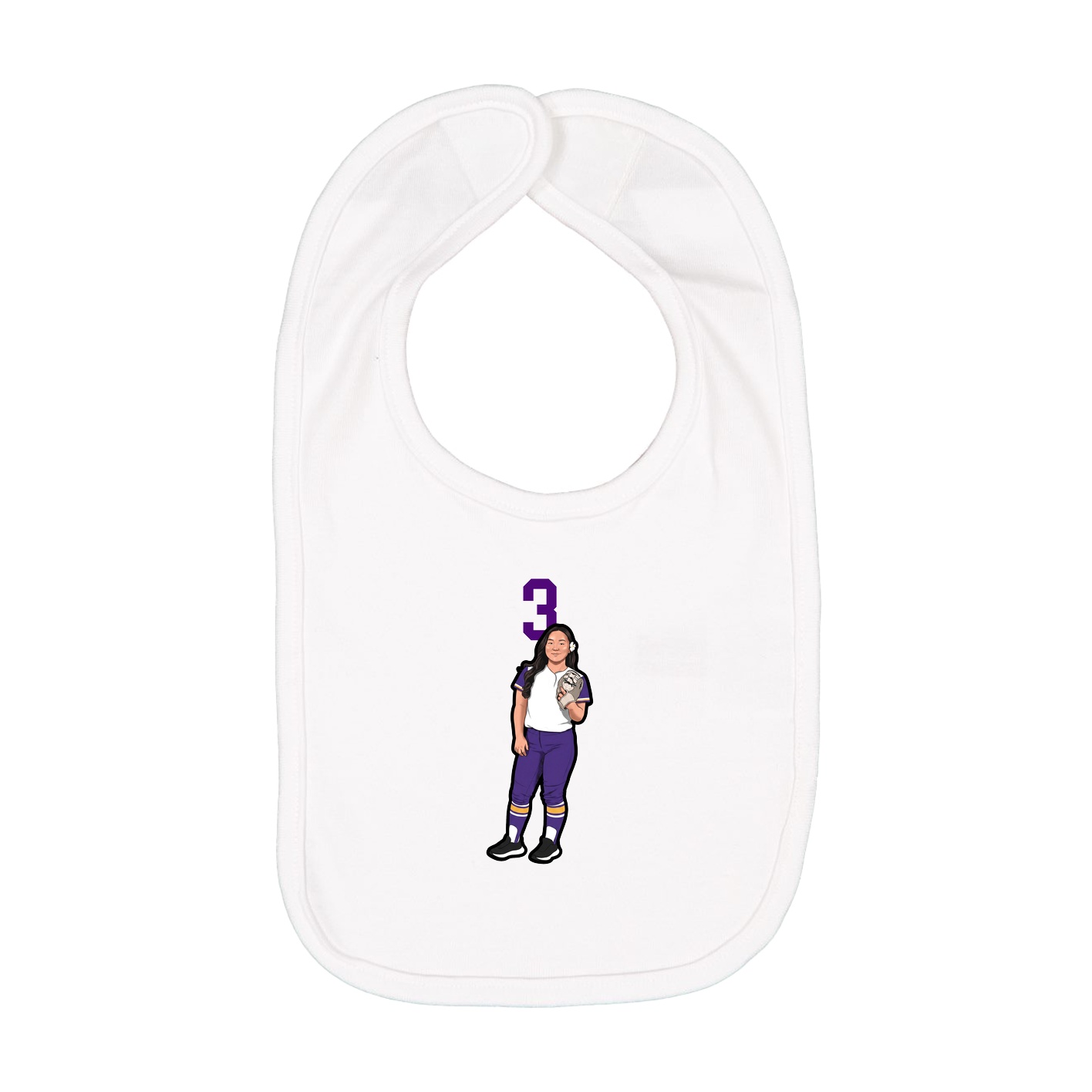 Infant Bib — Number Top in White