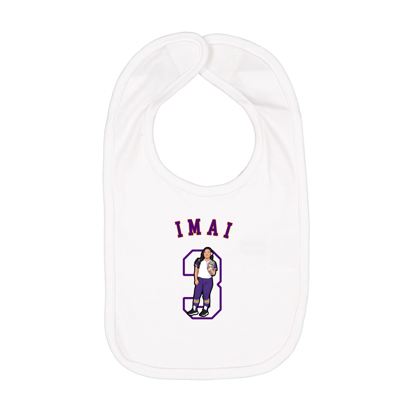 Infant Bib — Shirsey Arch in White