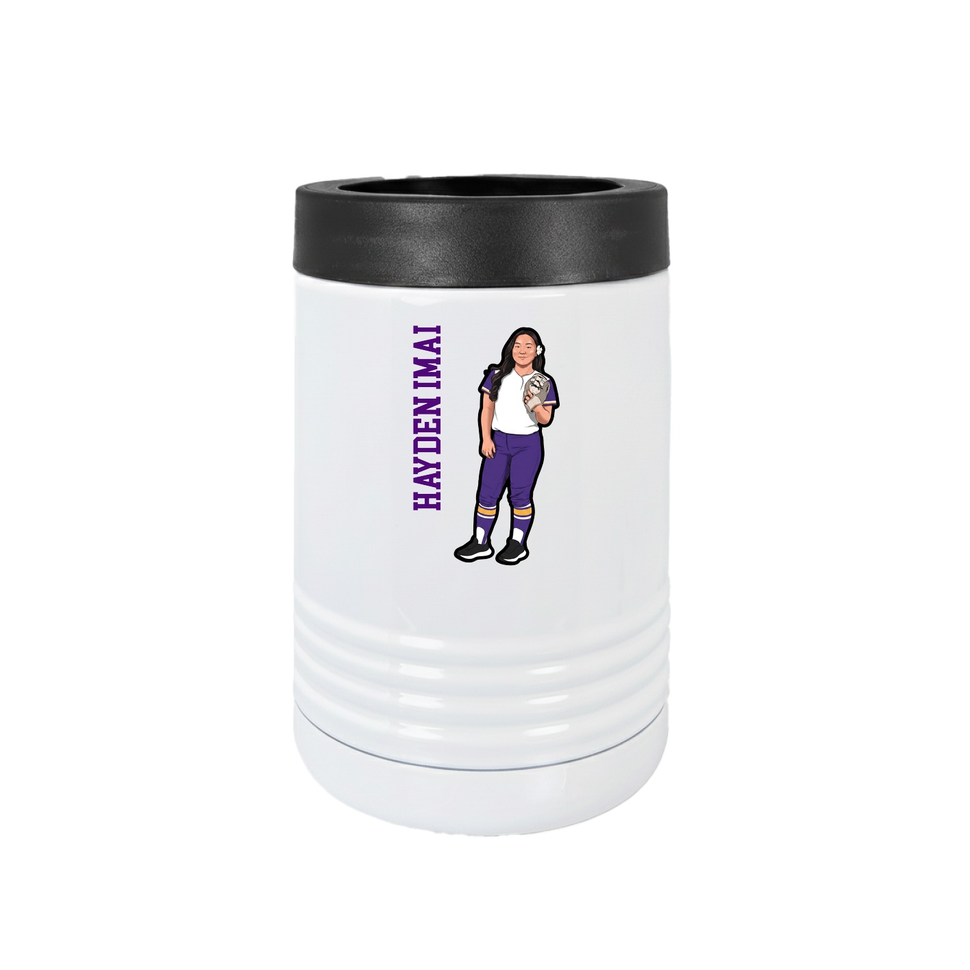 Beverage Holder — Name Vertical in White