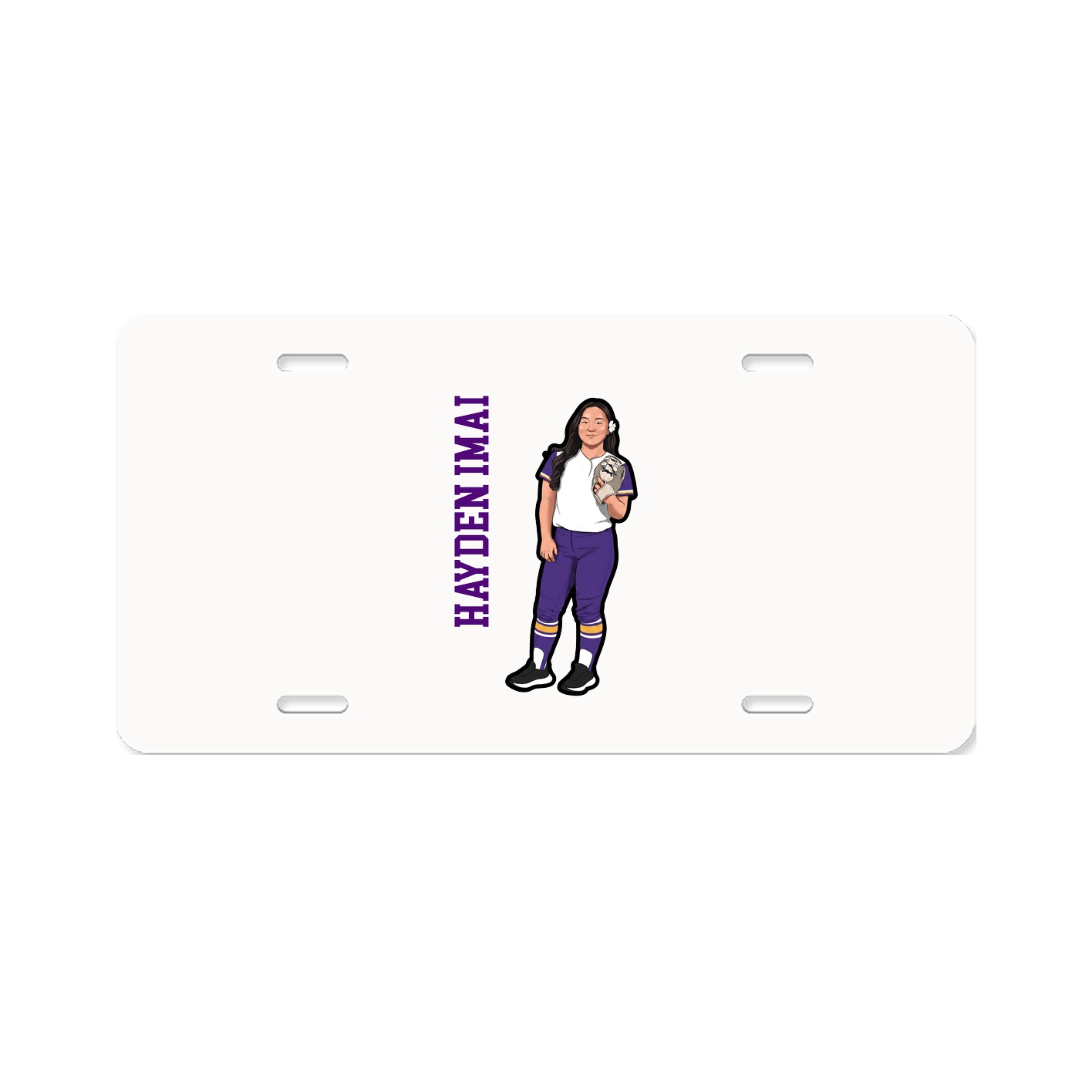 License Plate — Name Vertical in Classic