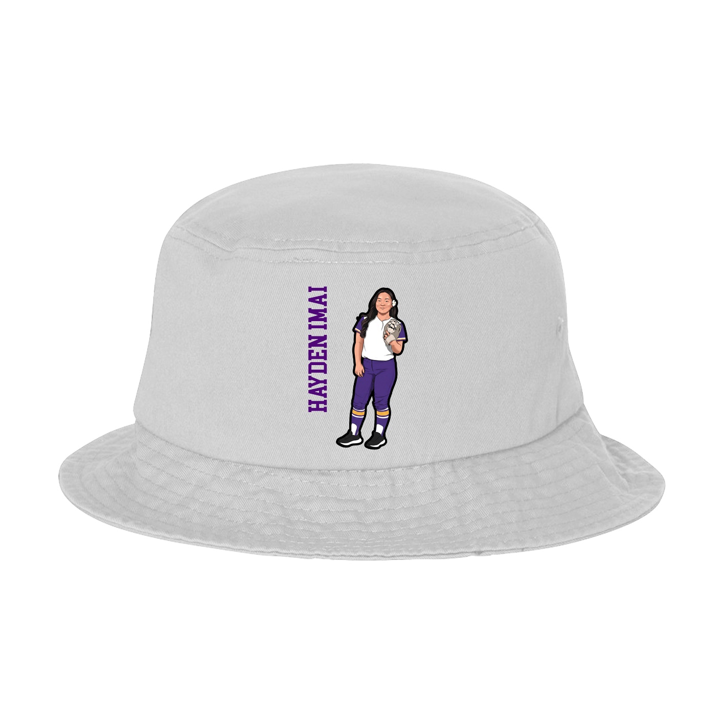 Bucket Cap — Name Vertical in White