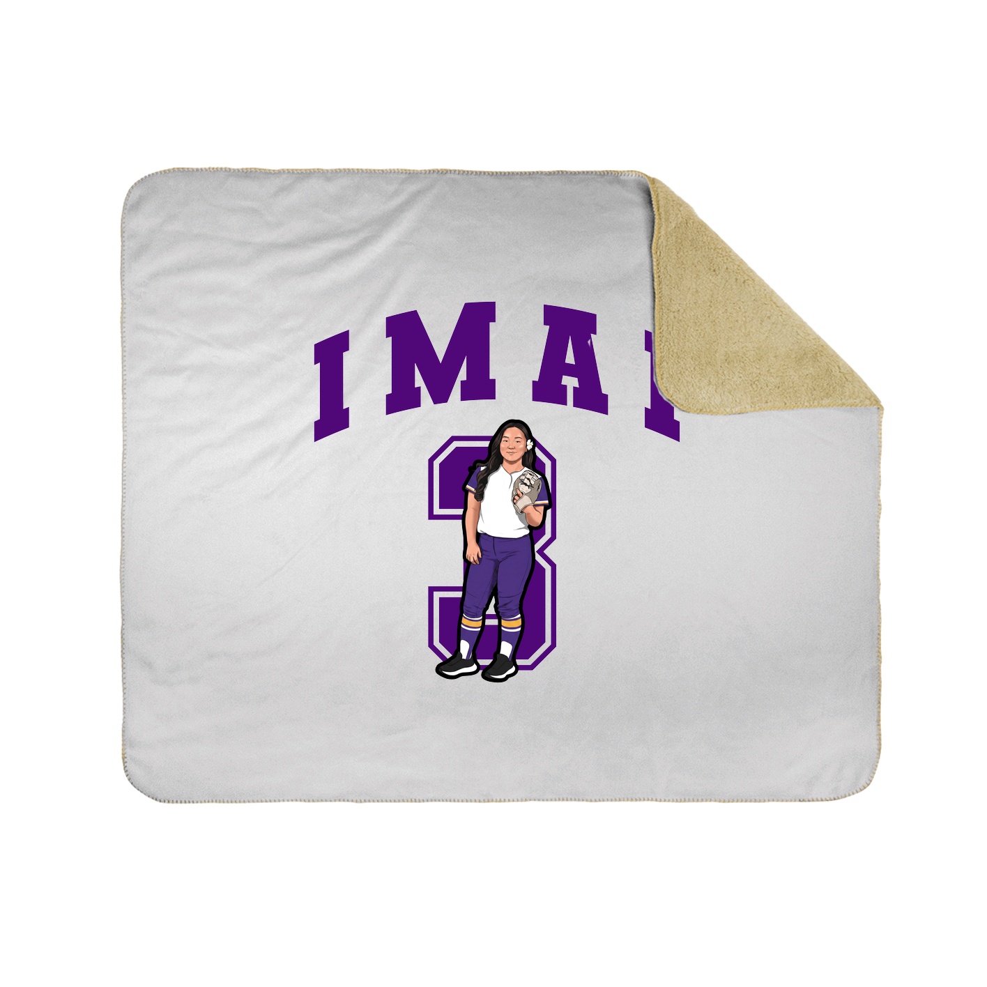 Throw Blanket — Number in White