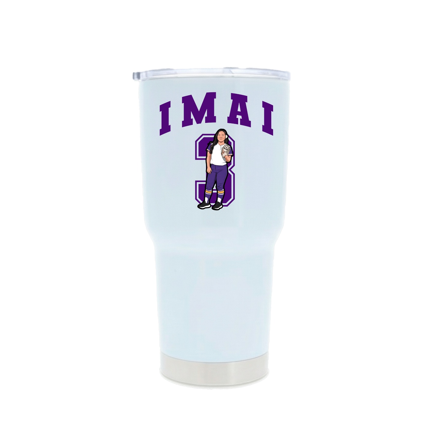 30oz Stainless Steel Tumbler — Number in White