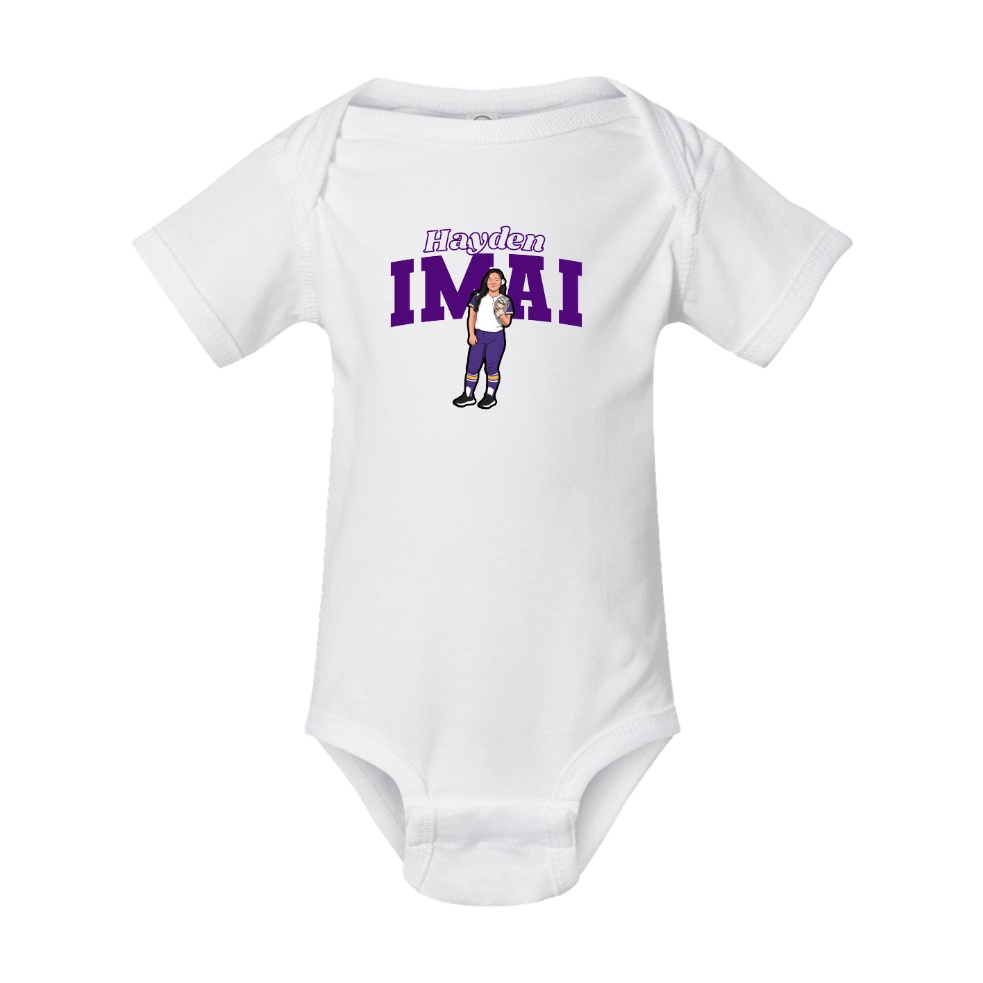 Baby Onesie — Name Arch in White