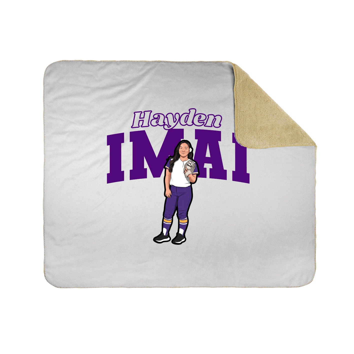 Throw Blanket — Name Arch in White