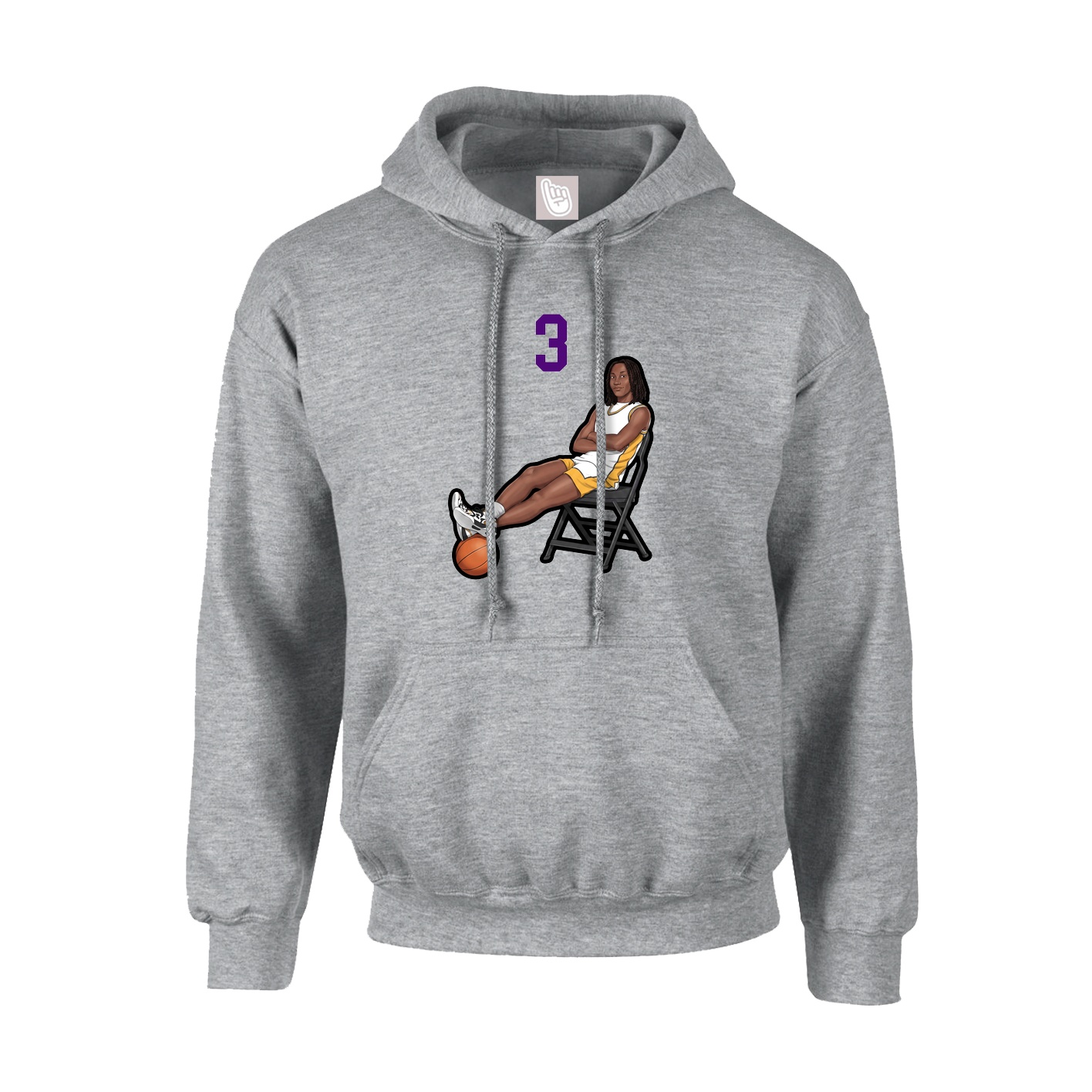 Hoodie — Number Top in Grey