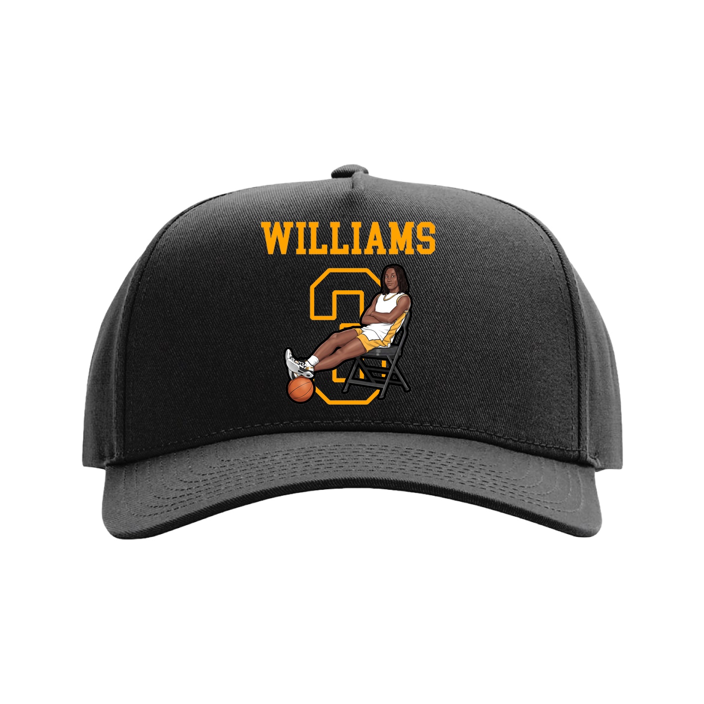 Full Fabric Five-Panel Champ Cap — Shirsey in Black