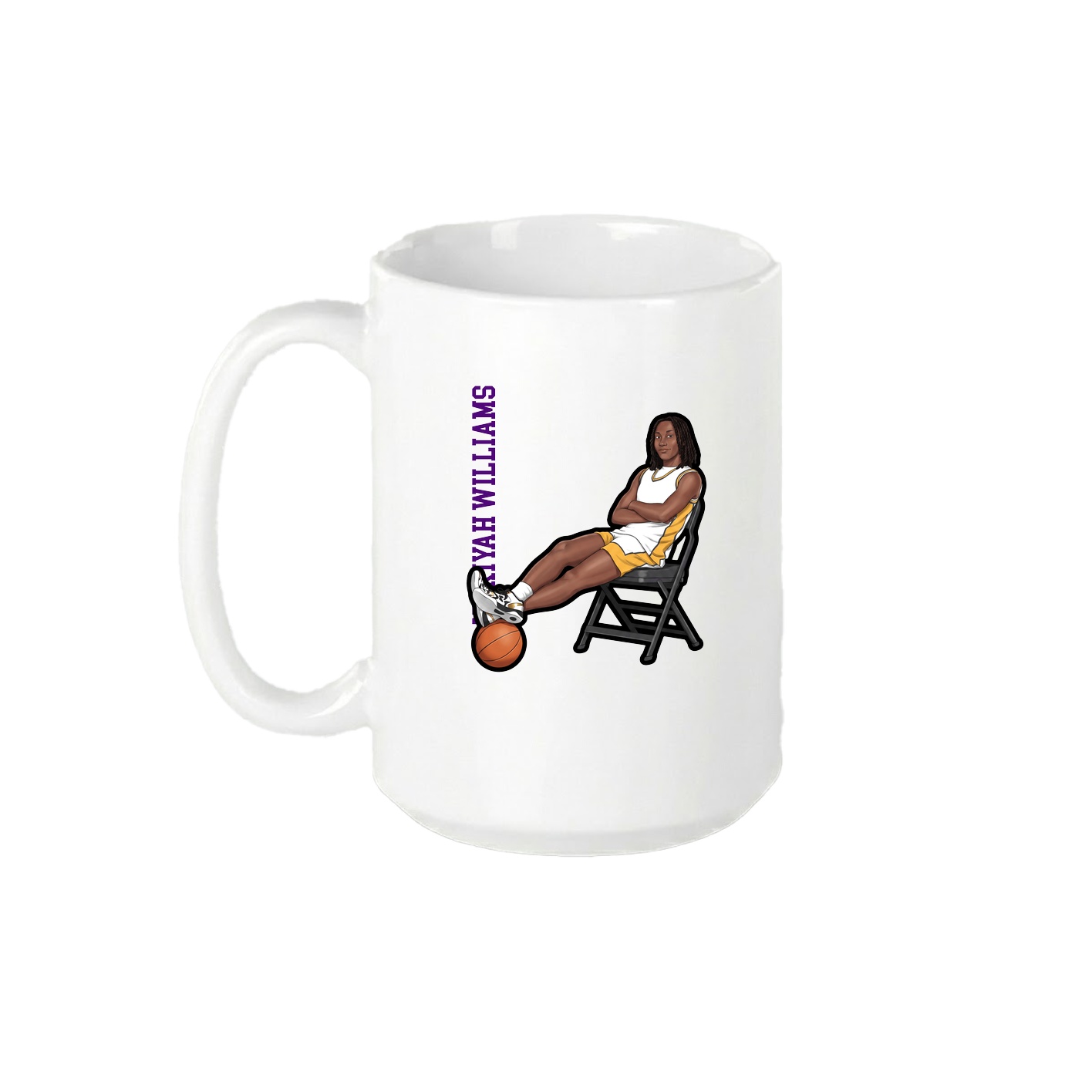 15oz Coffee Mug — Name Vertical in White