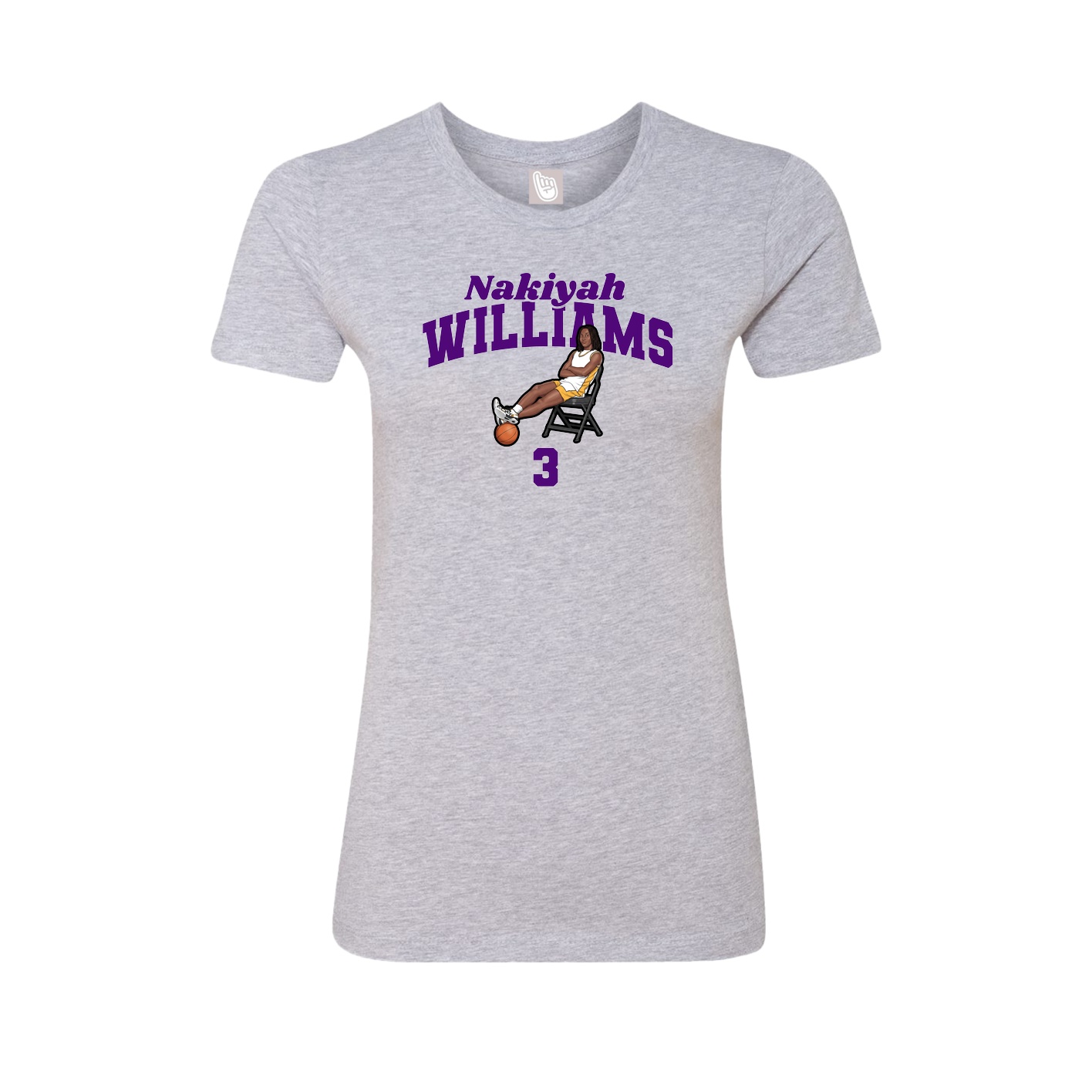 Fitted Women's Tee — Signature Arch in Grey