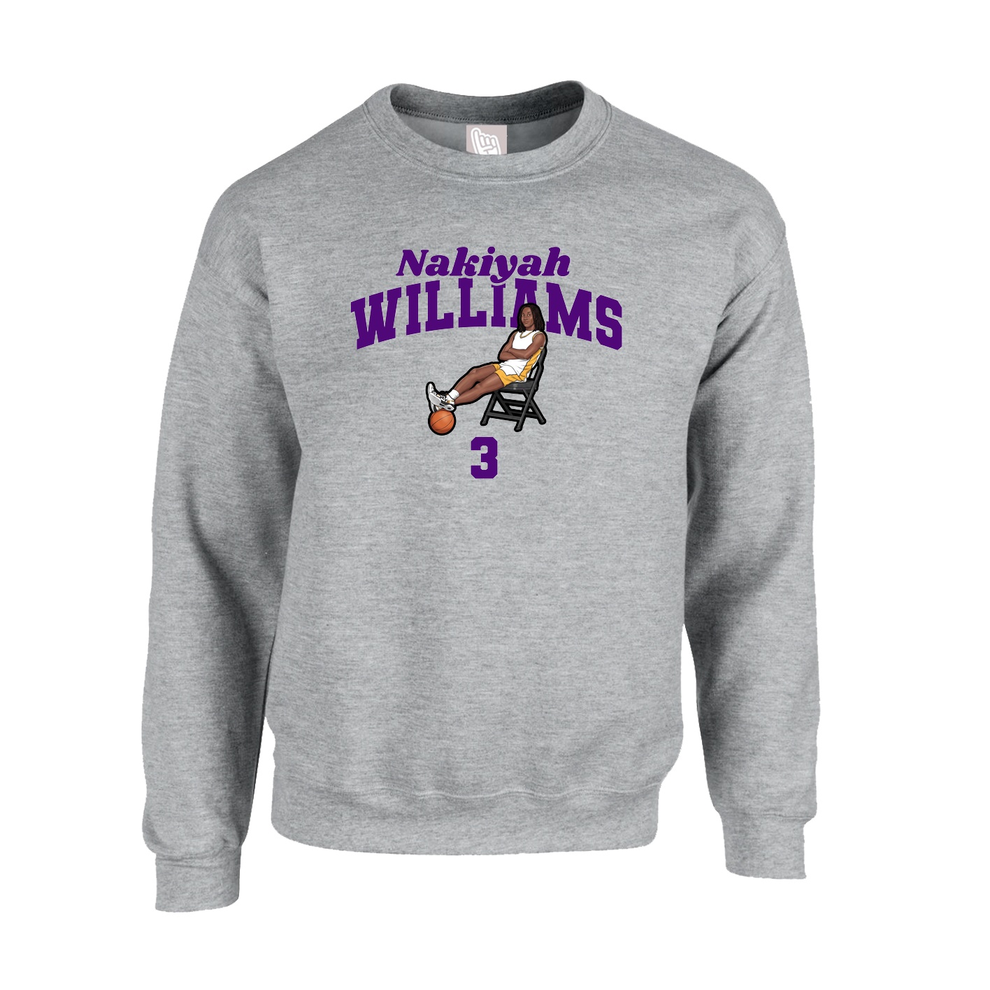 Fleece Crew — Signature Arch in Grey