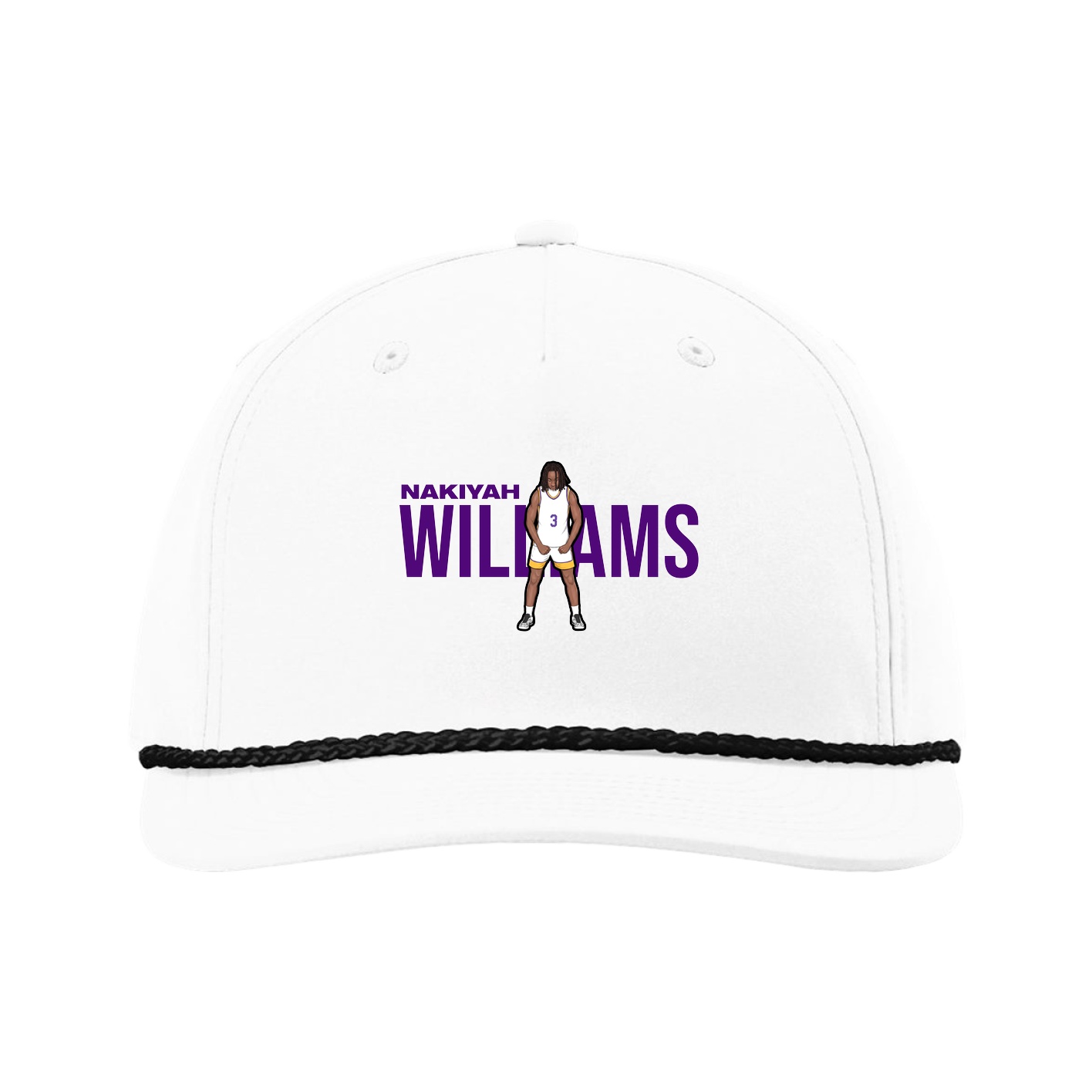 Five-Panel Classic Rope Cap — Player Name in White
