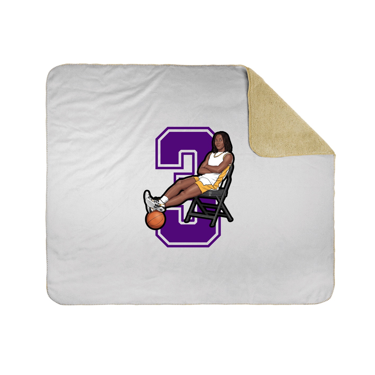 Throw Blanket — Number in White