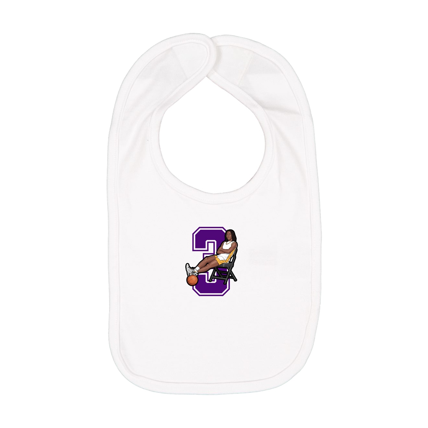 Infant Bib — Number in White