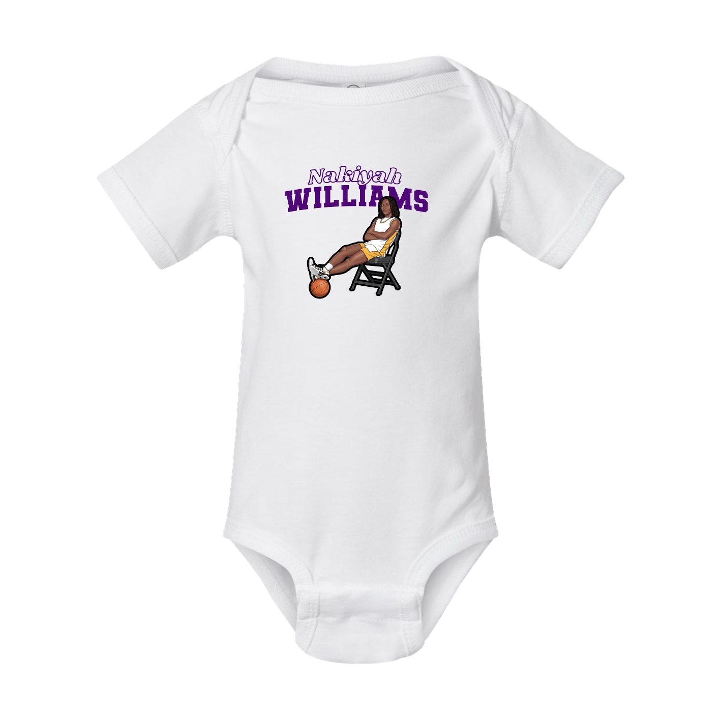 Baby Onesie — Name Arch in White