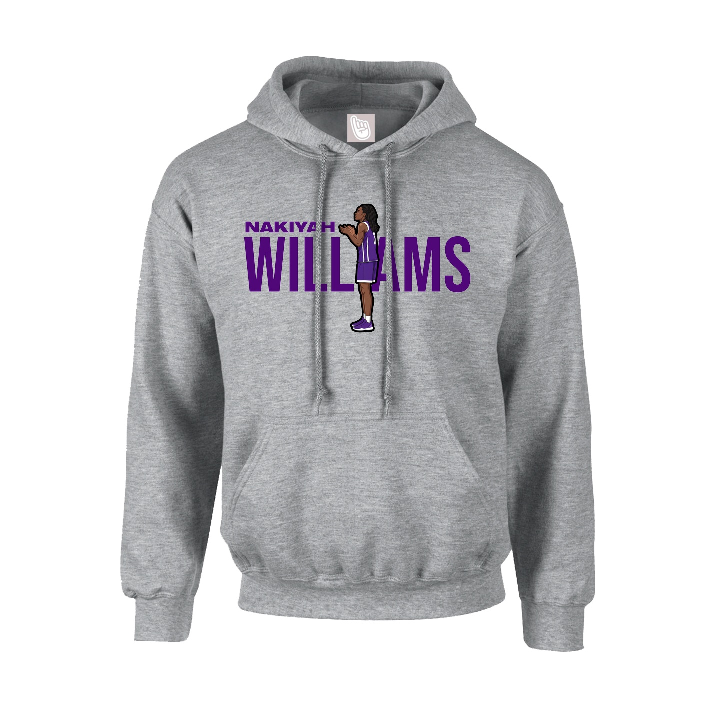 Youth Hoodie — Player Name in Grey