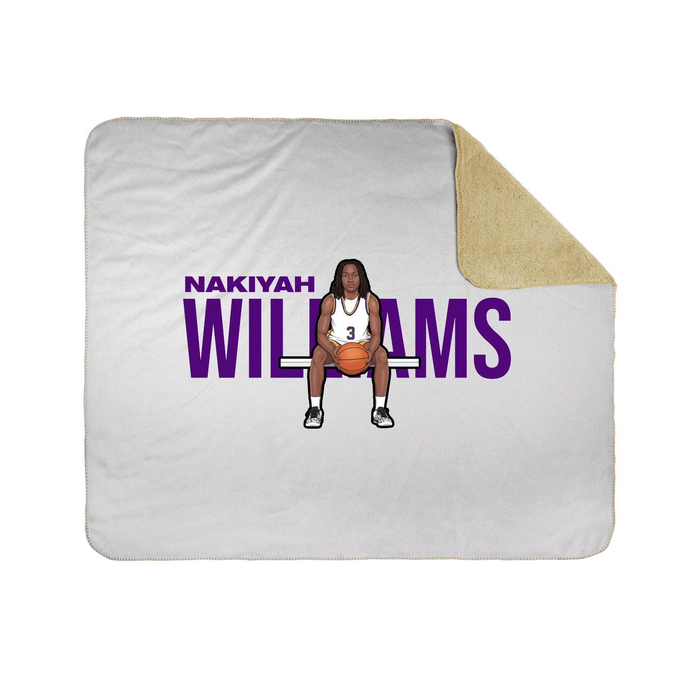 Throw Blanket — Player Name in White