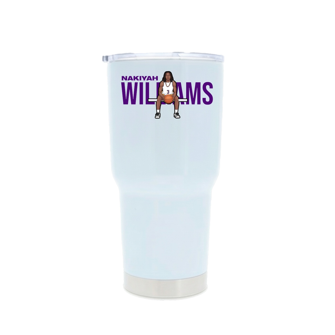 30oz Stainless Steel Tumbler — Player Name in White