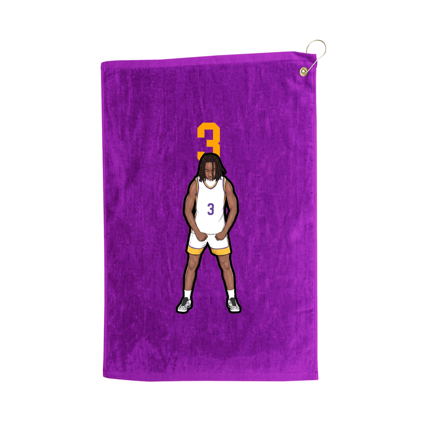 Golf Towel — Number Top in Purple