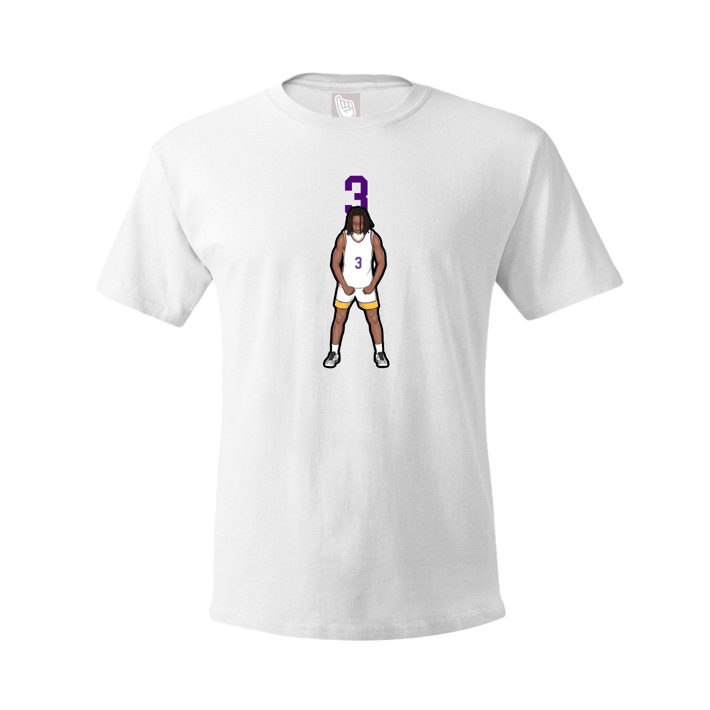 Youth Tee — Number Top in White
