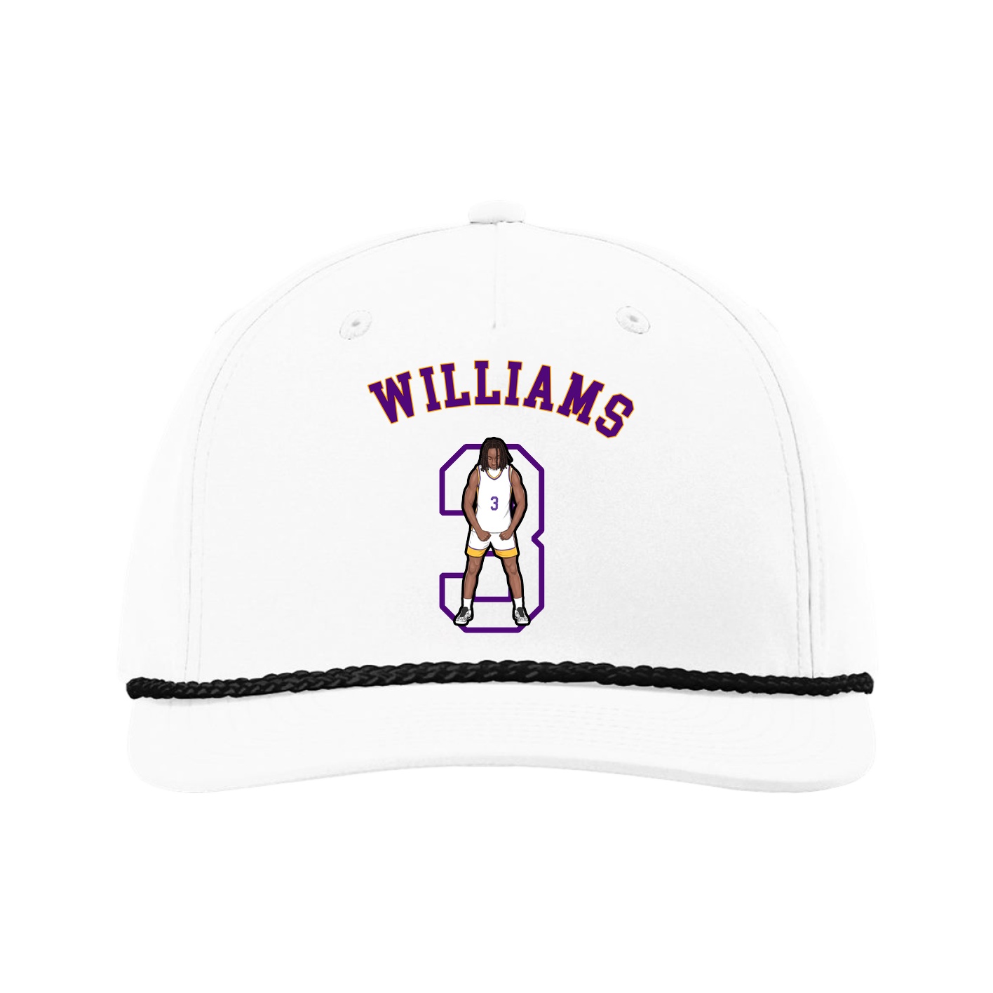 Five-Panel Classic Rope Cap — Shirsey Arch in White