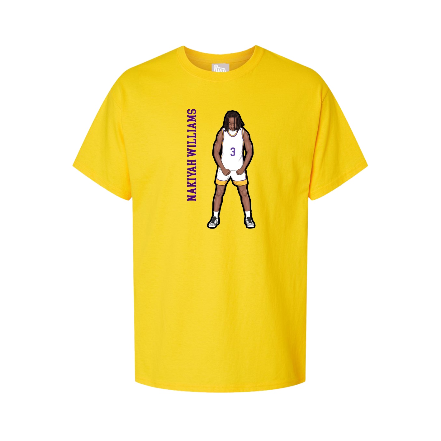 Youth Tee — Name Vertical in Gold
