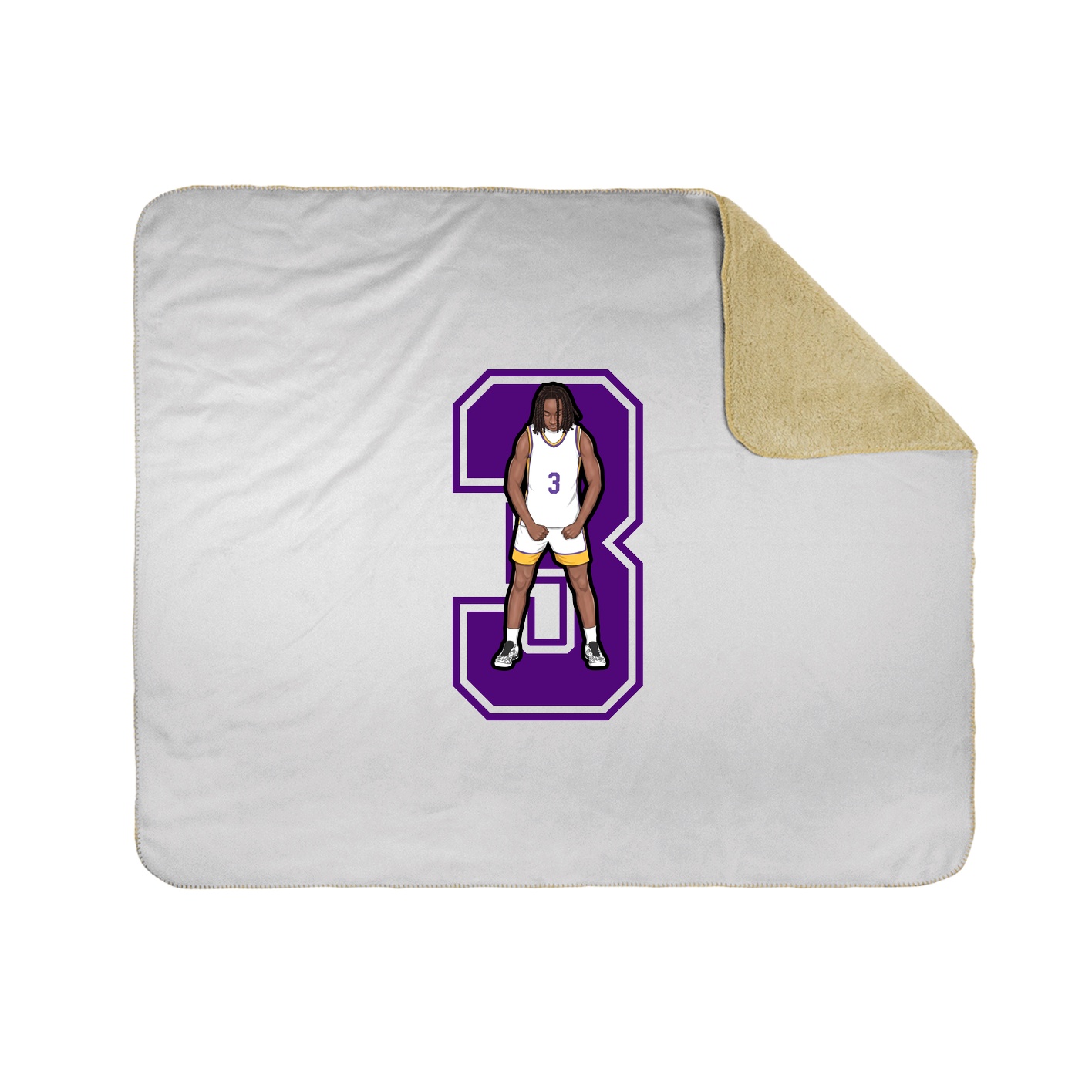 Throw Blanket — Number in White