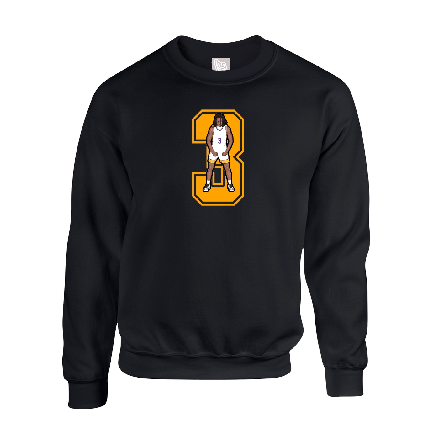 Fleece Crew — Number in Black