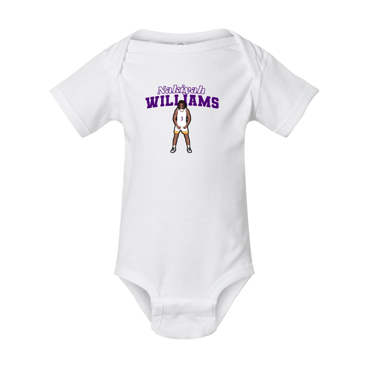 Baby Onesie — Name Arch in White