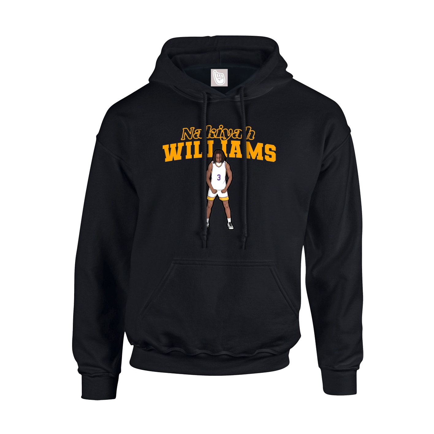 Youth Hoodie — Name Arch in Black