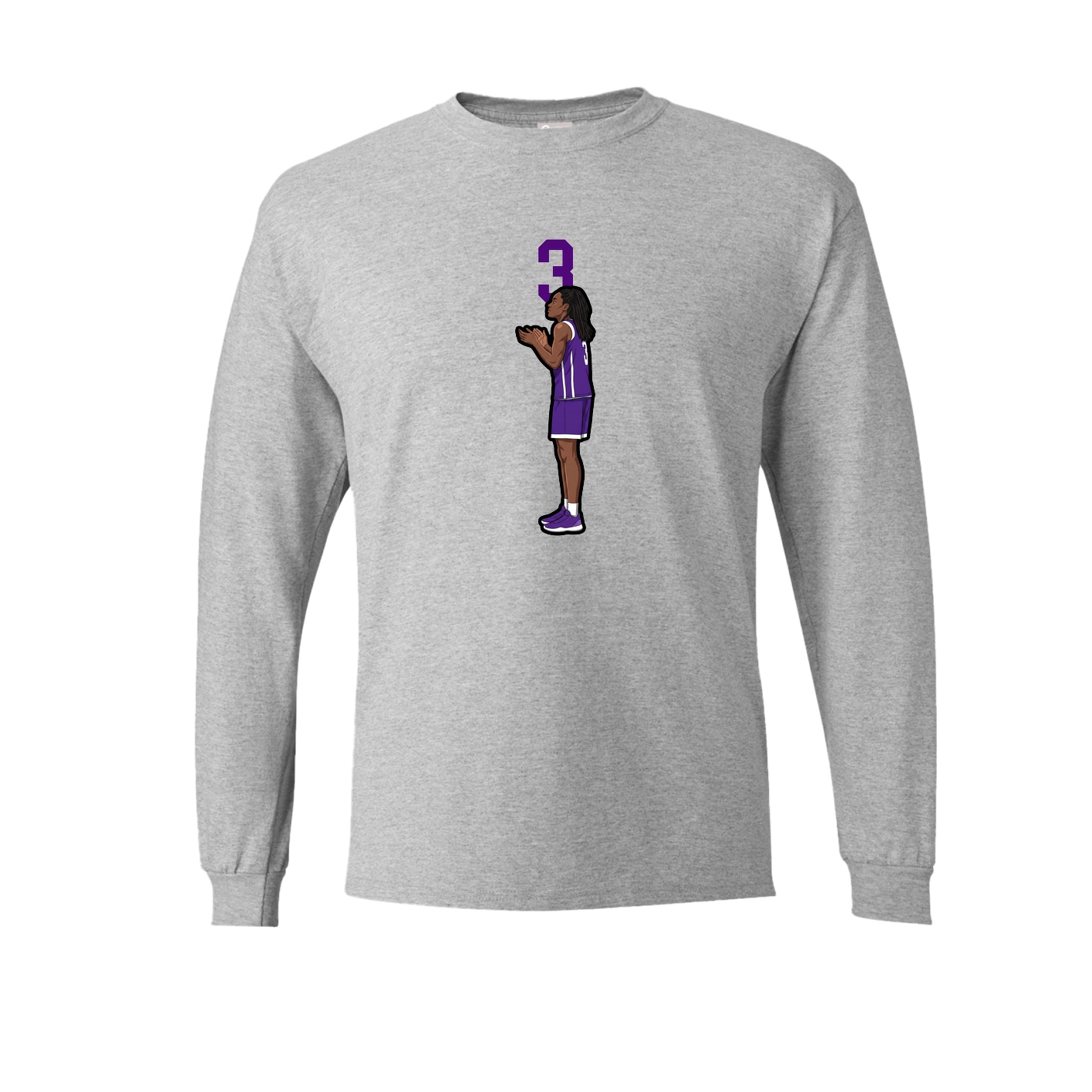Long Sleeve Tee — Number Top in Grey