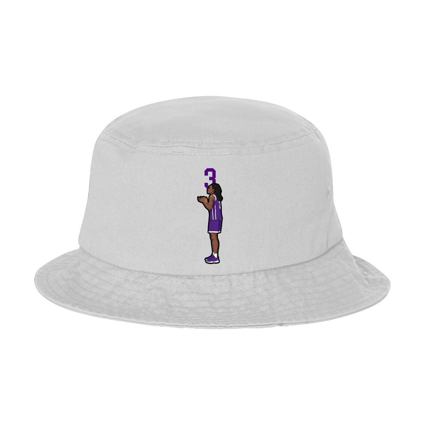 Bucket Cap — Number Top in White