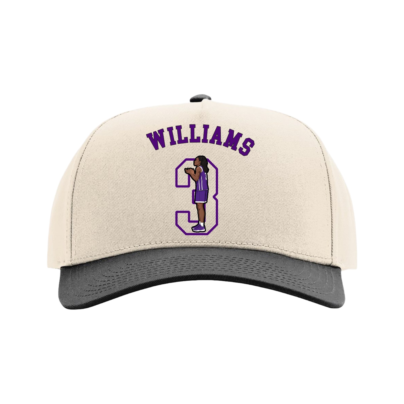 Full Fabric Five-Panel Champ Cap — Shirsey Arch in Cream/Black