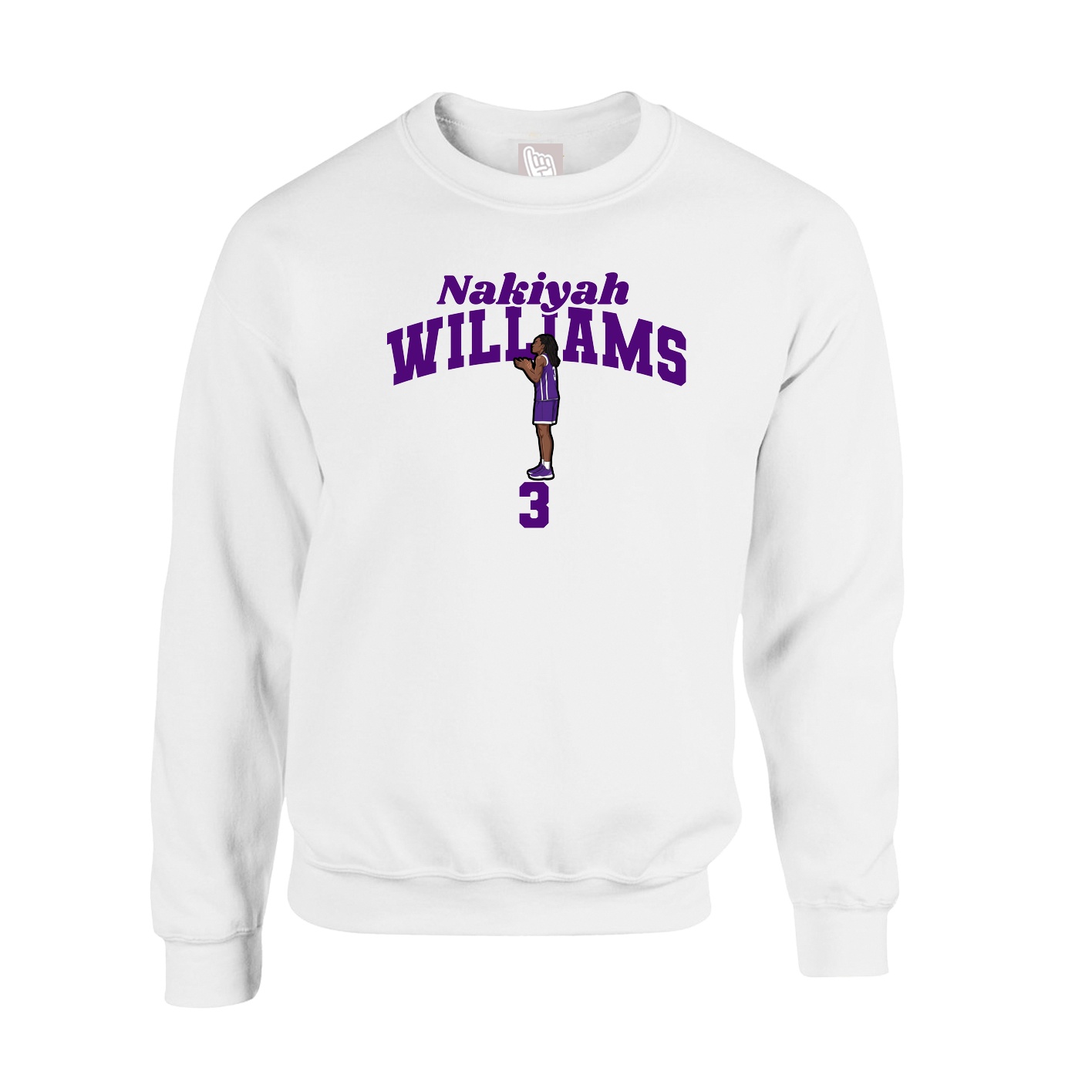 Fleece Crew — Signature Arch in White