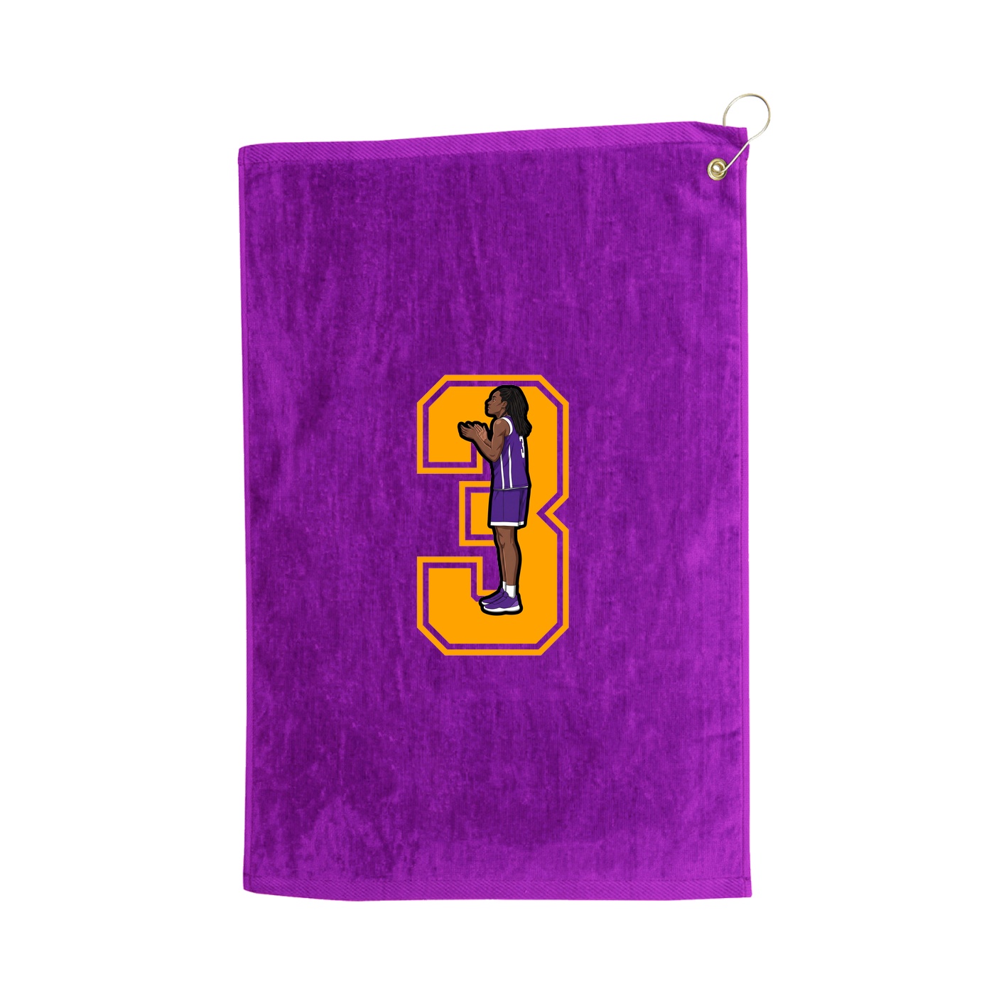Golf Towel — Number in Purple