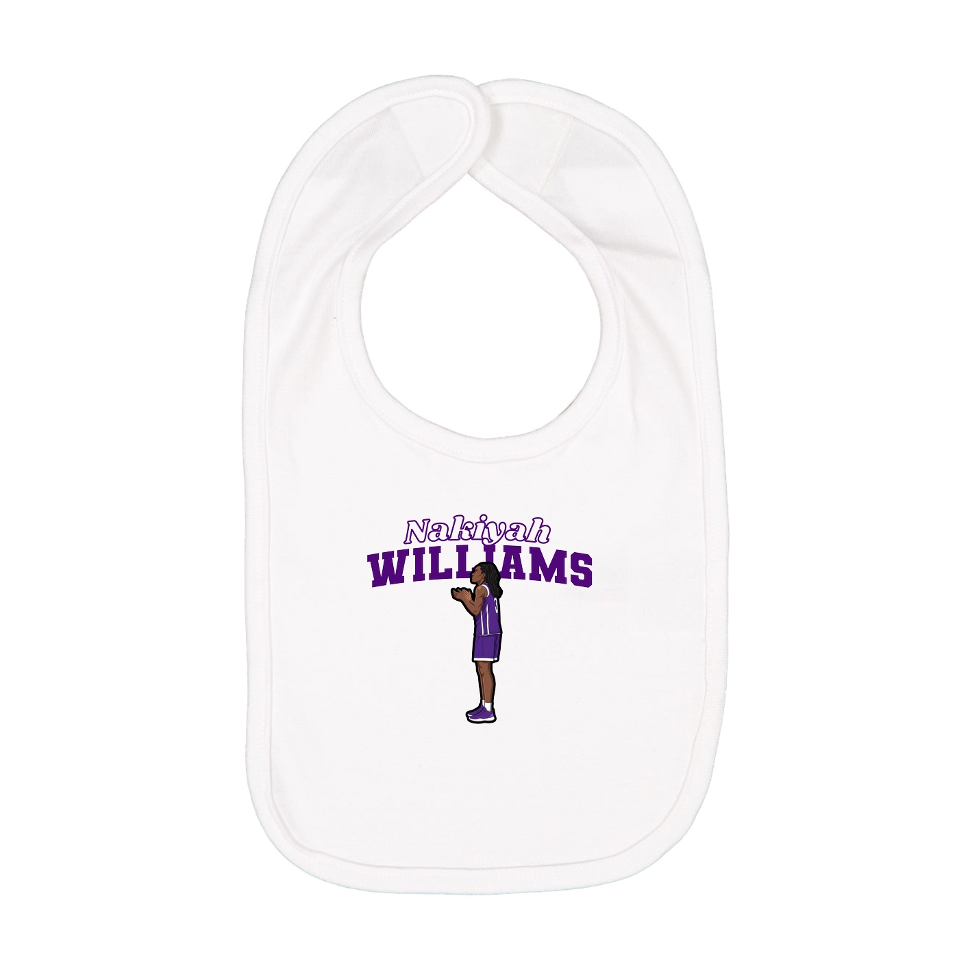 Infant Bib — Name Arch in White