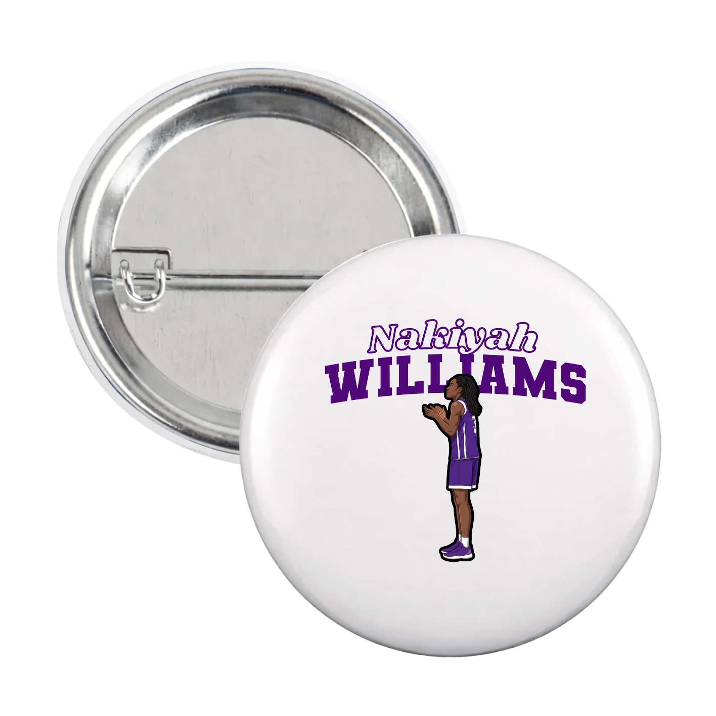 Game Day Button — Name Arch in White