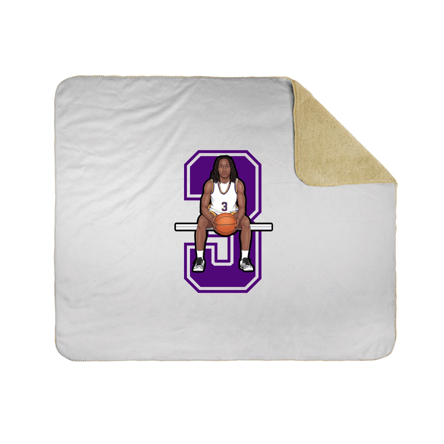Throw Blanket — Number in White